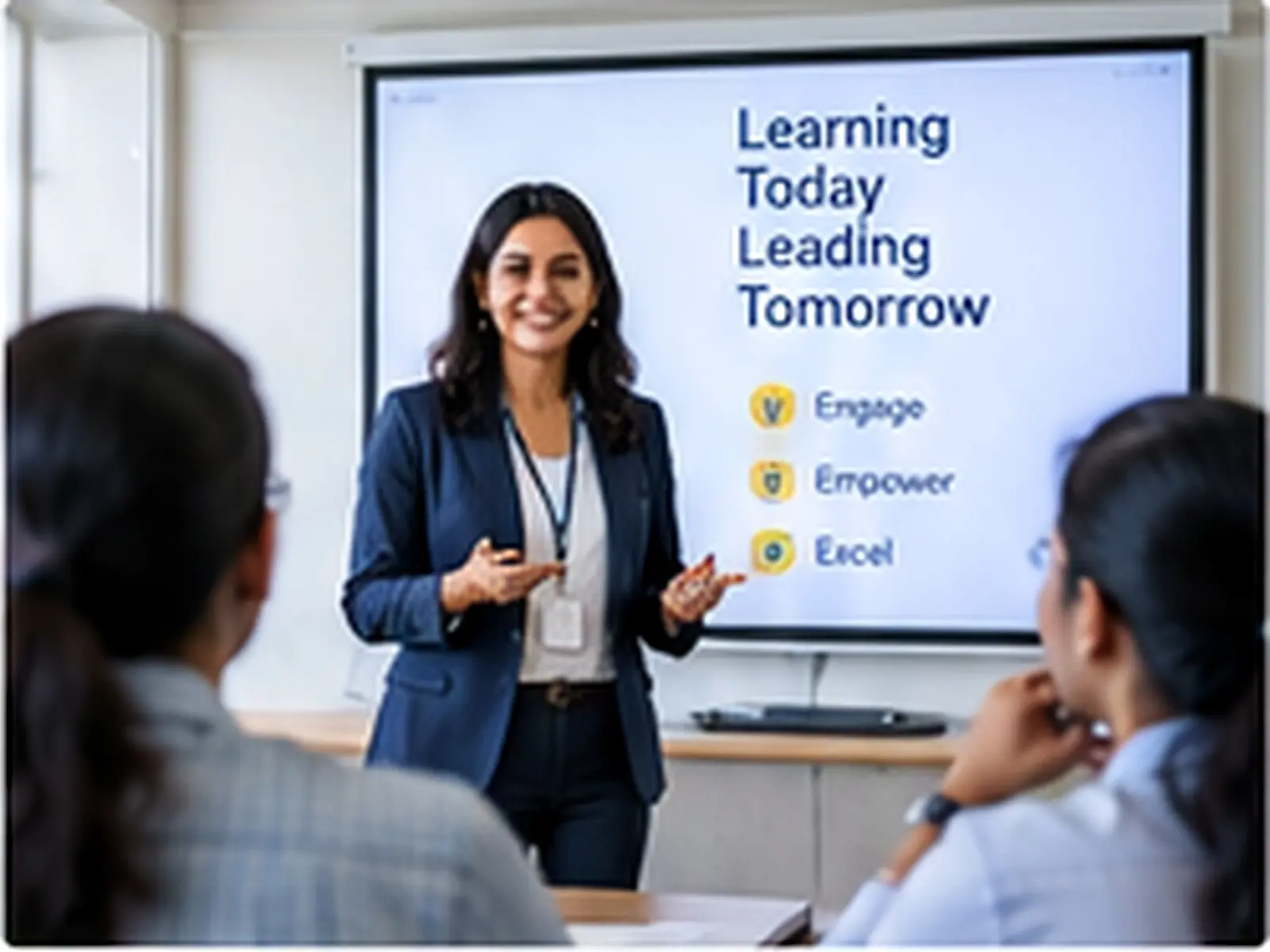 Facilitator leading a teacher training workshop